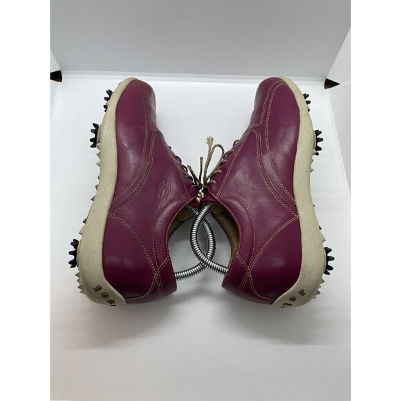 Footjoy LoPro Women's Maroon Red Leather Lace Up Golf Shoes Cleats US 9M 97028 - Picture 7 of 10